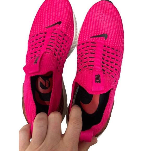 EUC Nike React Phantom Run FK 2 Pink Prime Womens running shoes slip on size 9 - Picture 5 of 11